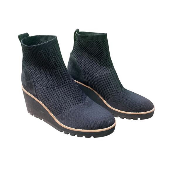 EILEEN FISHER London Knit Wedge Black Bootie - Size 6 - Picture 4 of 14